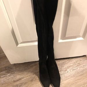 Over the knee suede boots
